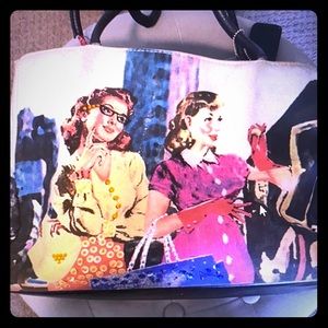 Vintage PINUP Shoulder Purse w/Glitter Details